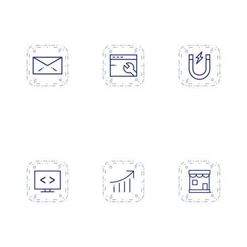 Satz von Vector SEO Search Engine Optimization Icons