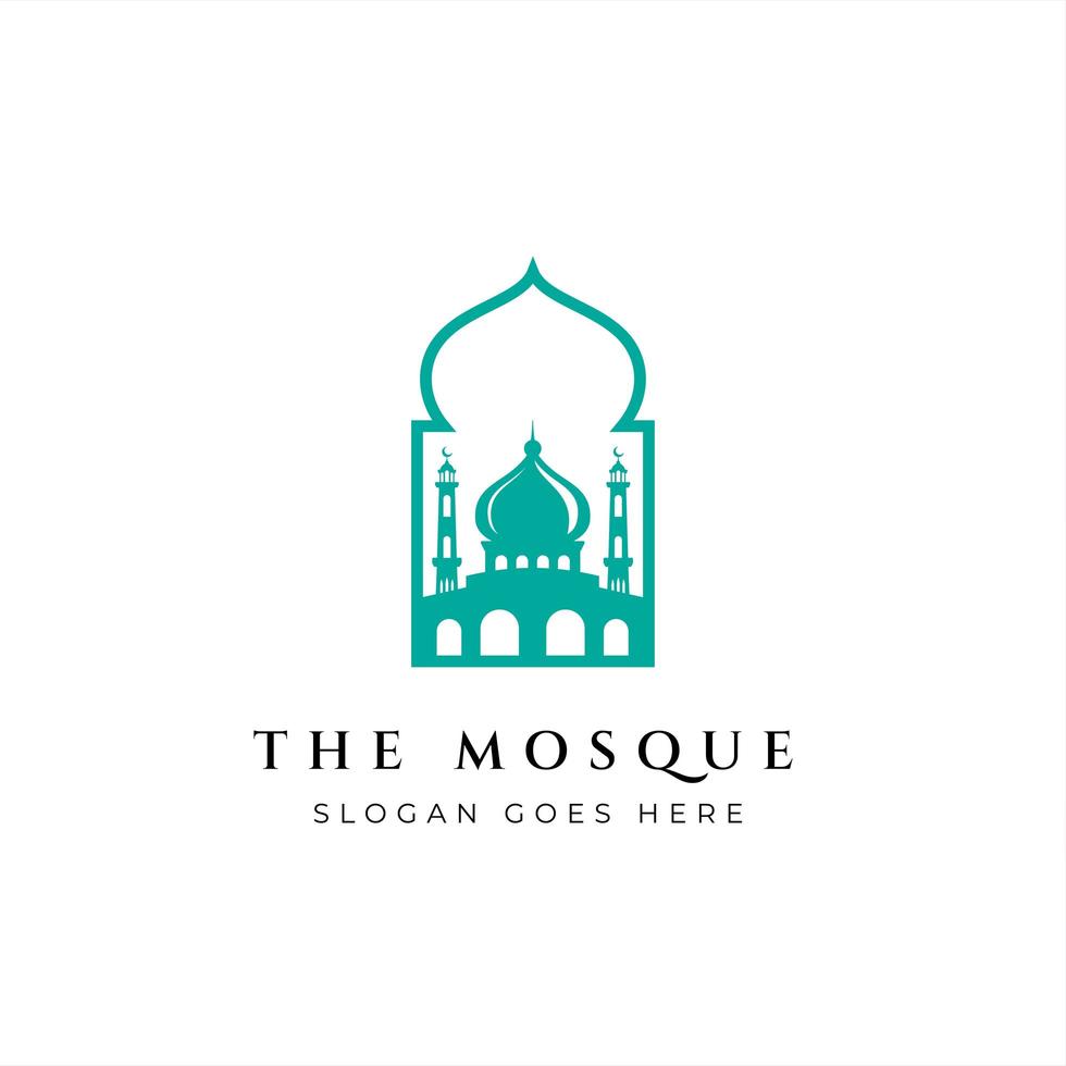 Moschee-Silhouette-Symbol-Logo-Vektor-Illustration-Design-Vorlage vektor