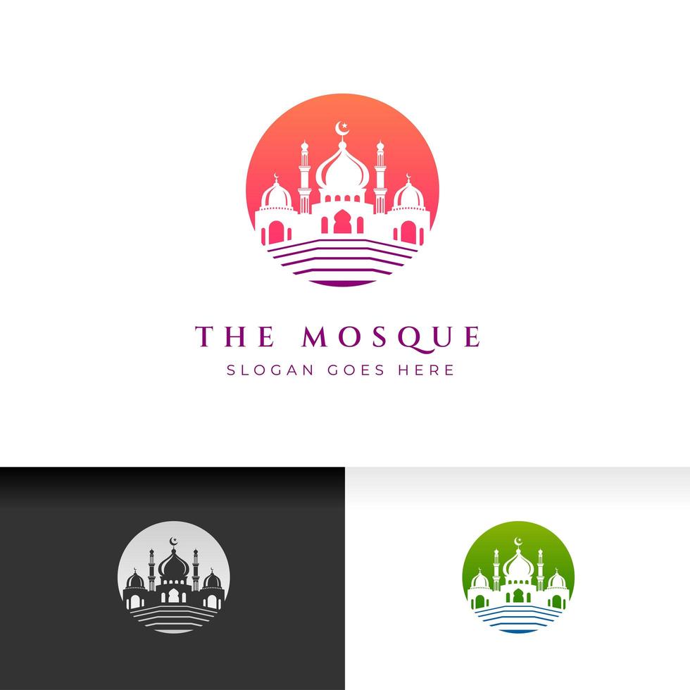 Moschee Symbol Silhouette Logo Vektor Illustration Design-Vorlage