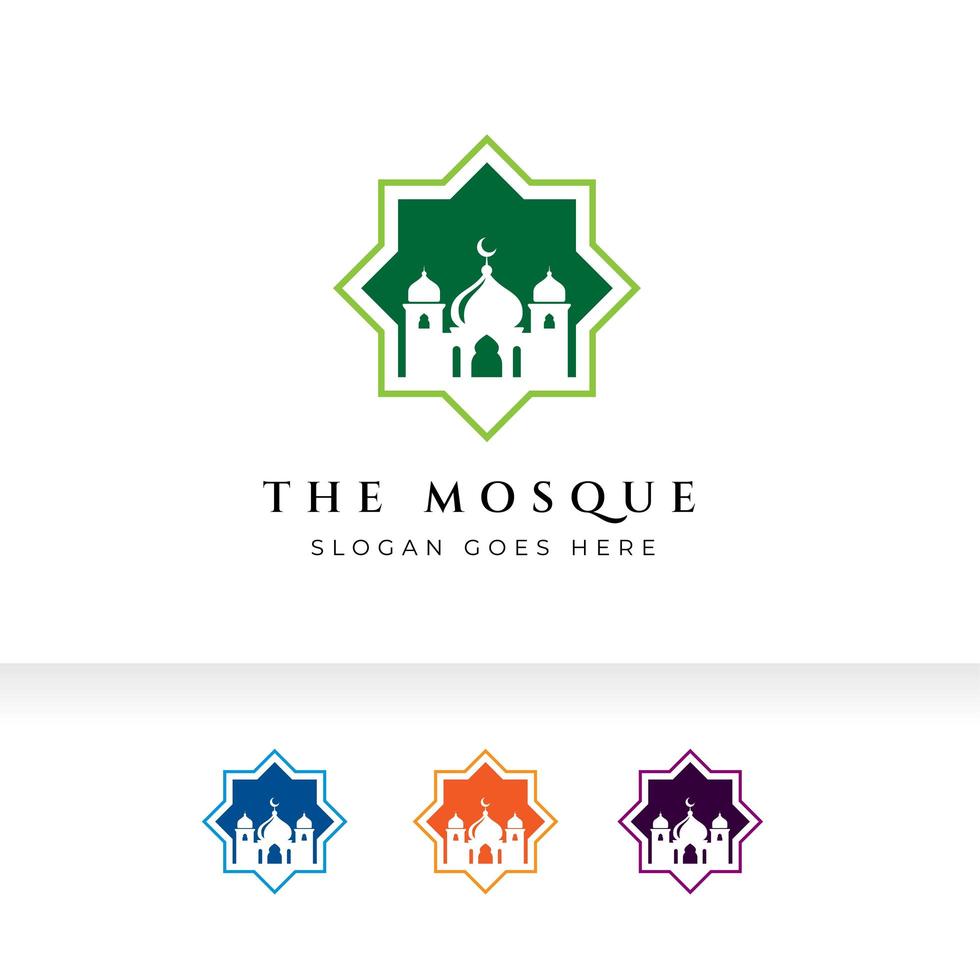 Moschee Symbol Silhouette Logo Vektor Illustration Design-Vorlage