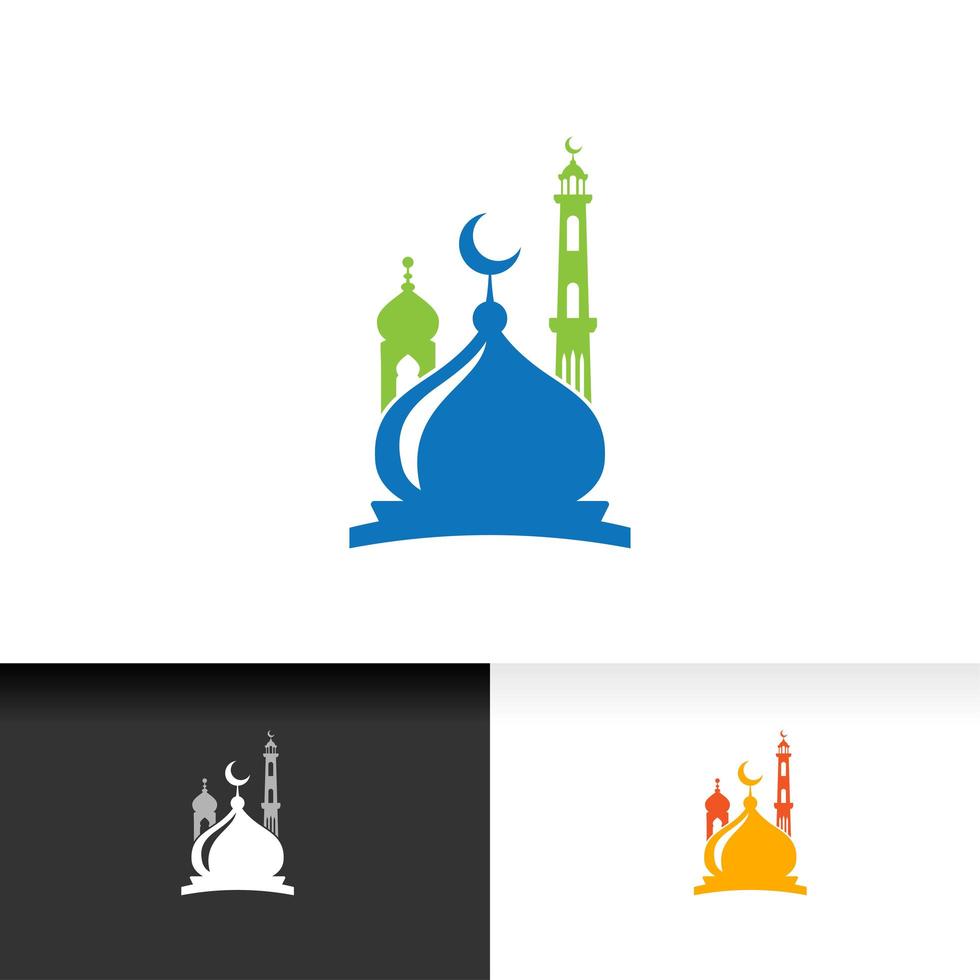 Moschee Symbol Silhouette Logo Vektor Illustration Design-Vorlage