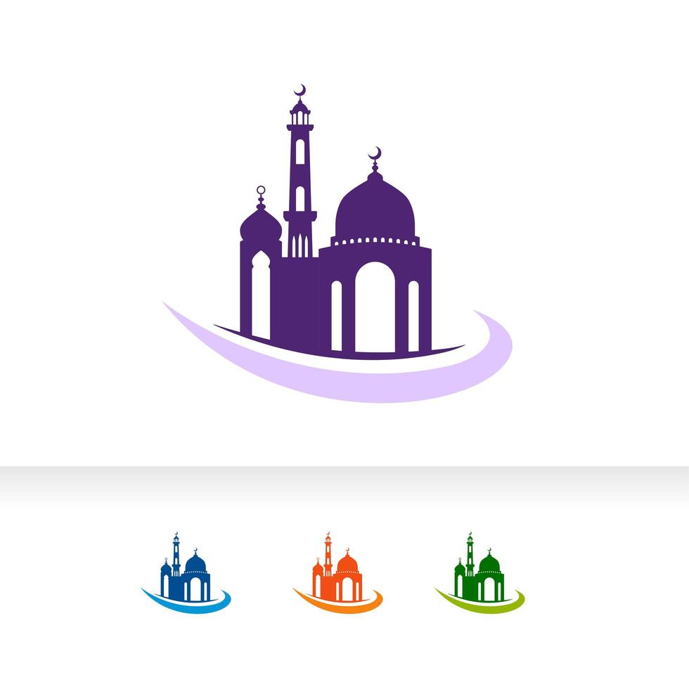 Moschee Symbol Silhouette Logo Vektor Illustration Design-Vorlage