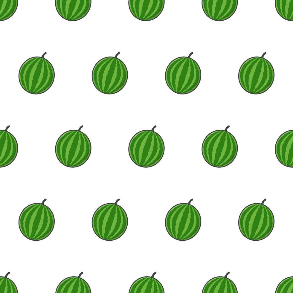 färsk vattenmelon sömlös mönster på en vit bakgrund. vattenmelon frukt vektor illustration