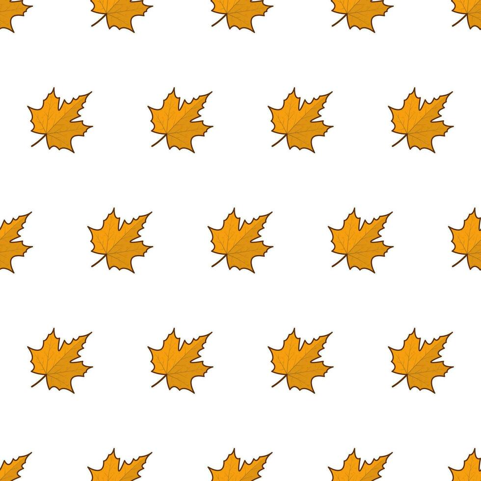 höst löv sömlös mönster på en vit bakgrund. höst löv eller falla lövverk tema vektor illustration