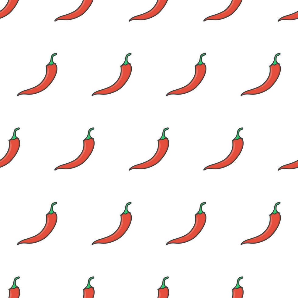färsk chili peppar sömlös mönster på en vit bakgrund. chili peppar vektor illustration