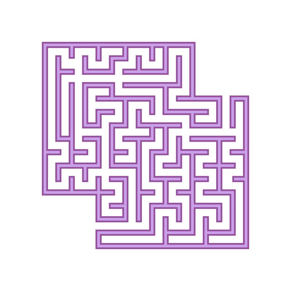 lila fyrkantig labyrint. ett spel för barn. enkel platt vektorillustration isolerad på vit bakgrund. med en plats för dina bilder. vektor