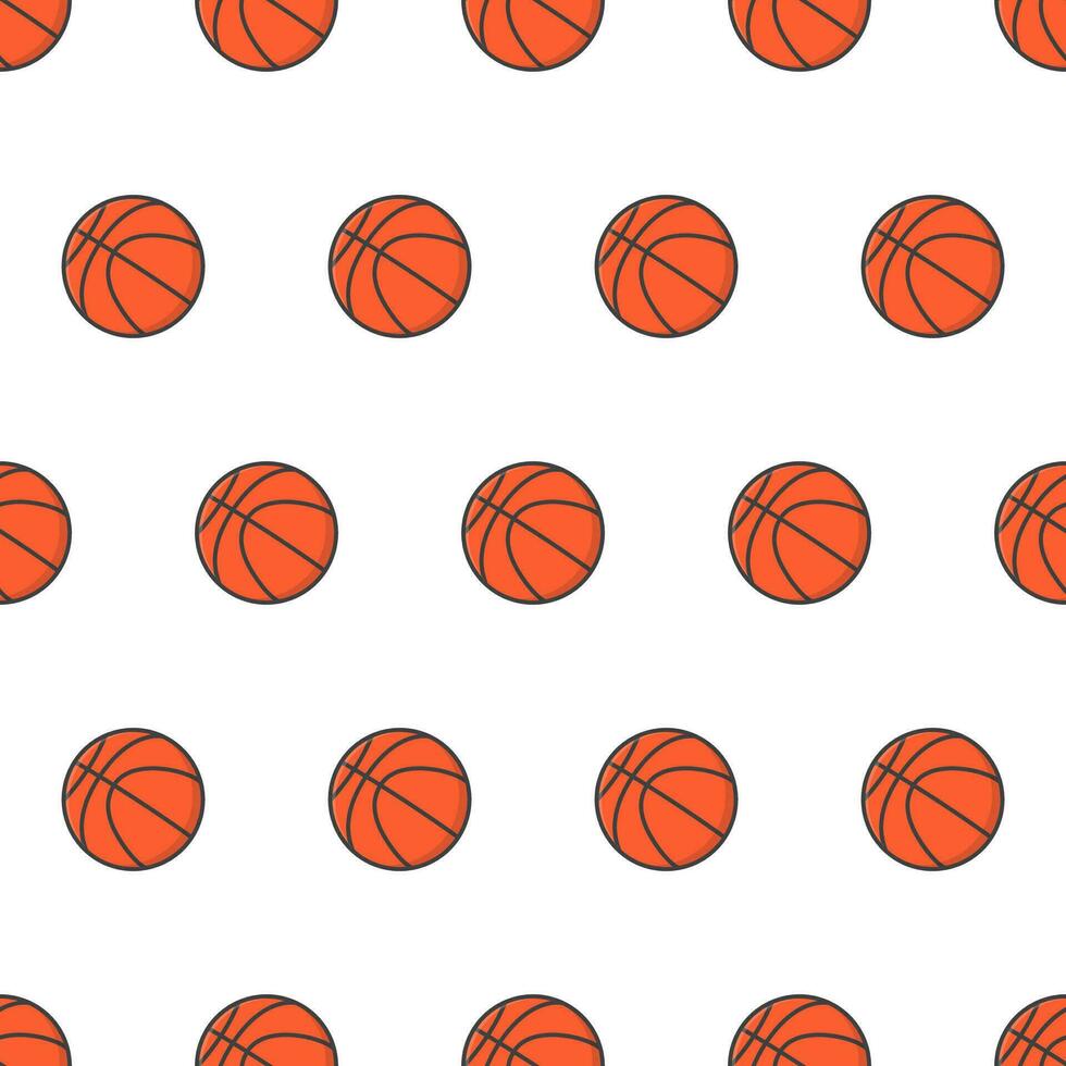 basketboll sömlös mönster på en vit bakgrund. basketboll tema vektor illustration