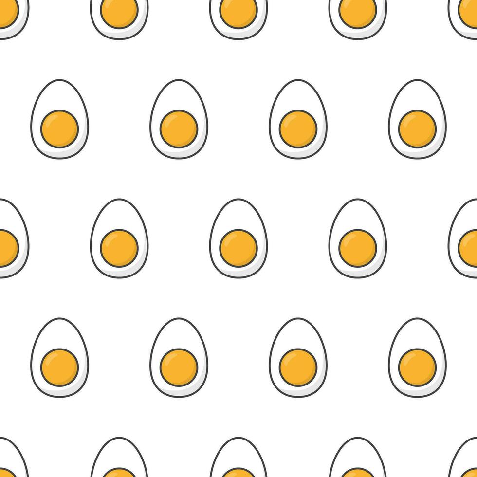 Hähnchen gekocht Eier nahtlos Muster auf ein Weiß Hintergrund. Eier Symbol Thema Vektor Illustration