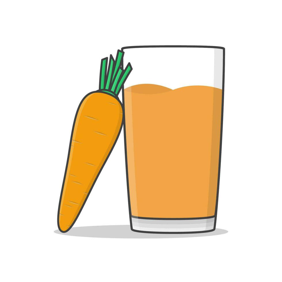morot juice med morot vektor ikon illustration. glas av morot smoothie platt ikon