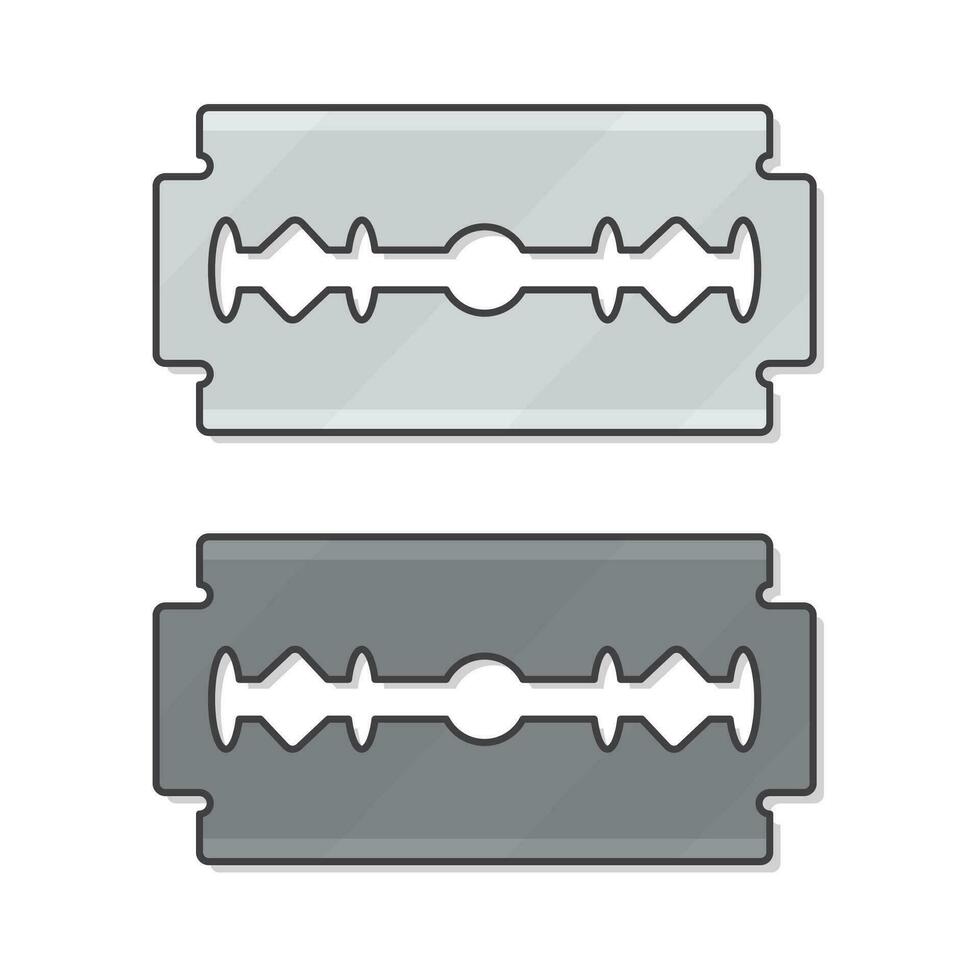 Metall Rasierer Klinge Vektor Symbol Illustration. Klinge Rasierer eben Symbol