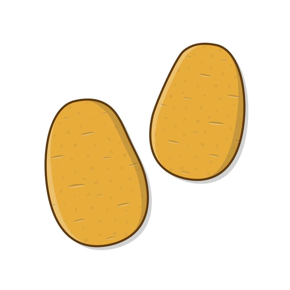 potatisar vektor ikon illustration. vegetabiliska potatis platt ikon
