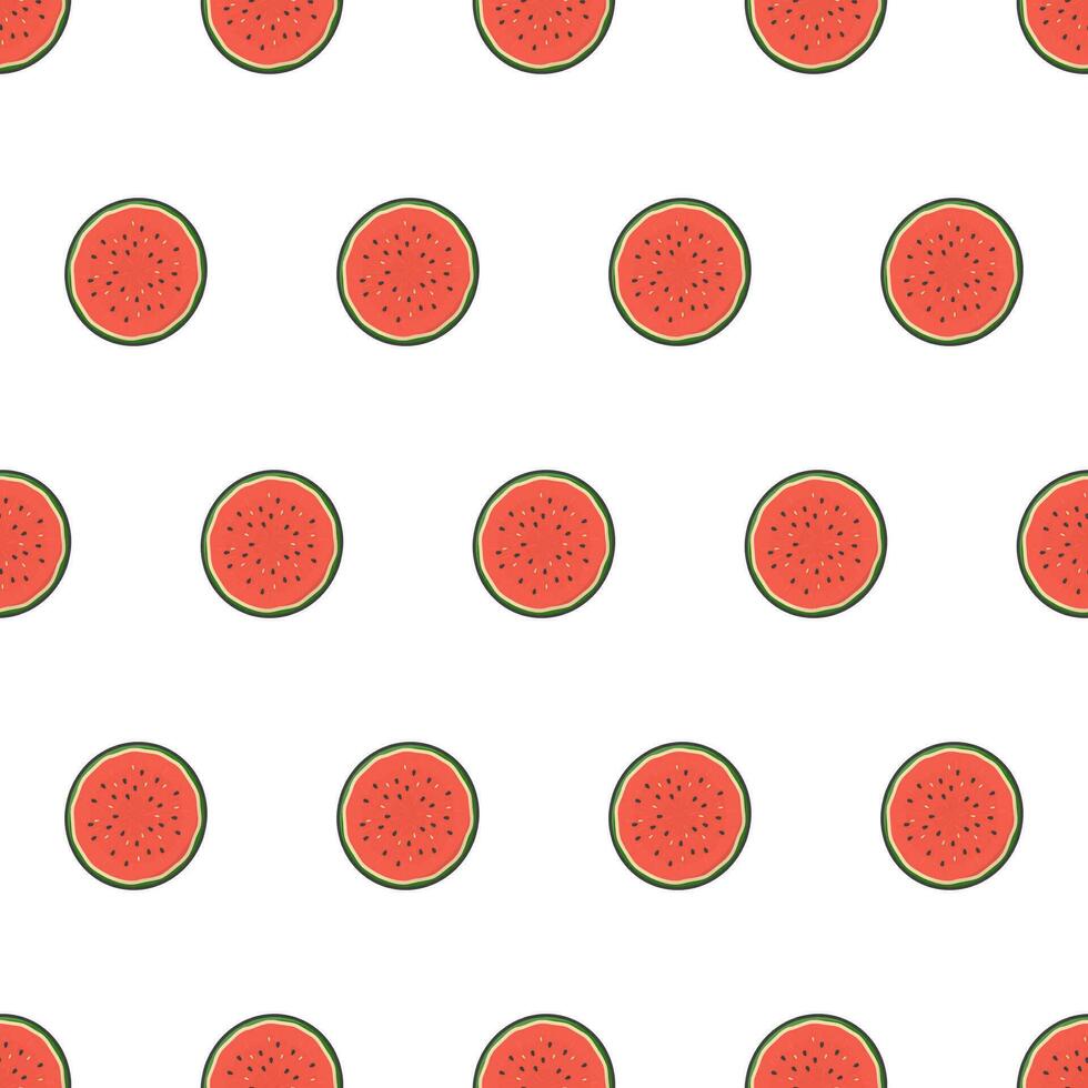Wassermelone Obst nahtlos Muster auf ein Weiß Hintergrund. Scheibe Wassermelone Vektor Illustration