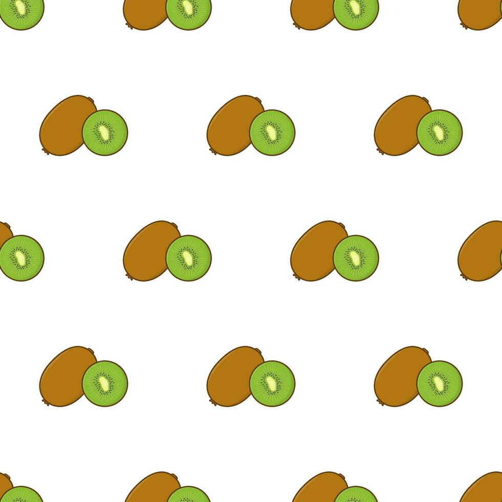 Kiwi Scheibe nahtlos Muster auf ein Weiß Hintergrund. Kiwi Thema Vektor Illustration