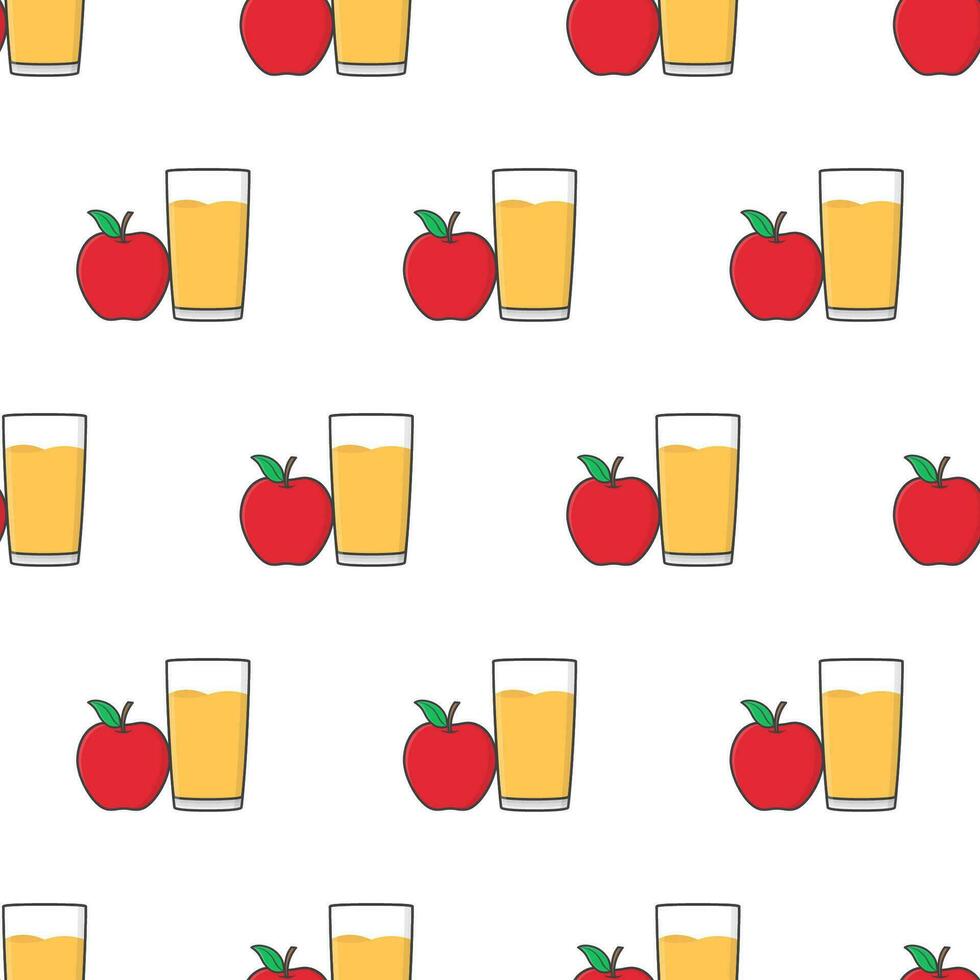 äpple juice sömlös mönster på en vit bakgrund. äpple tema vektor illustration