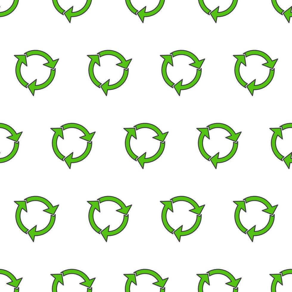 återvinna triangel sömlös mönster på en vit bakgrund. eco grön återvunnet illustration vektor