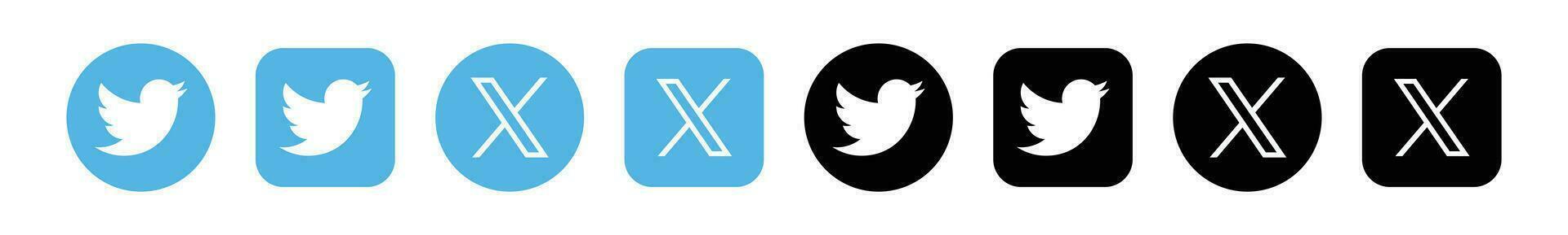 Twitter ny logotyp . Twitter ikoner. ny Twitter logotyp x 2023. x social media ikon. vektor