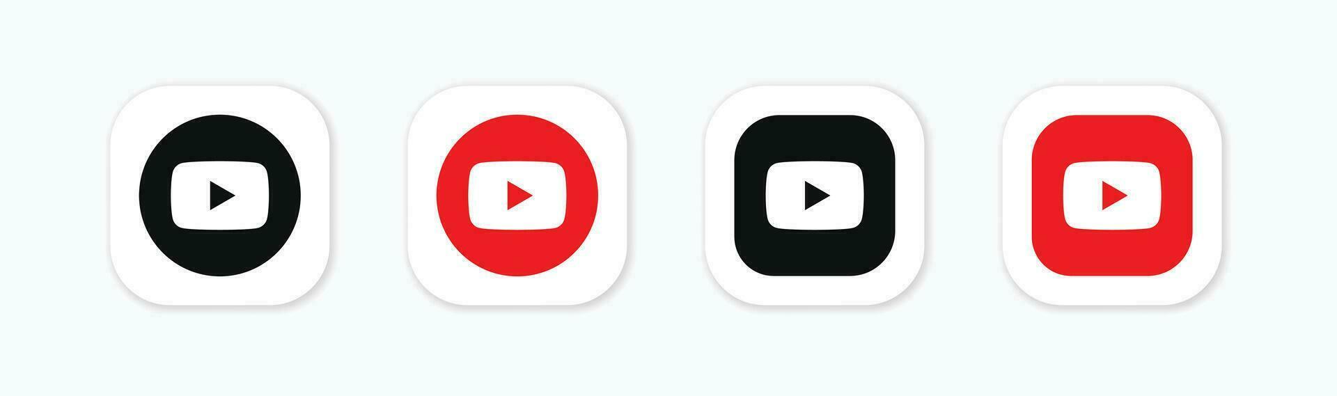 Youtube ikon. Youtube social media logotyp. vektor