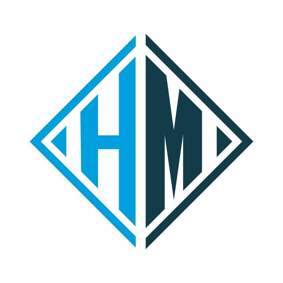 Hm minimalistisch Logo Design Vorlage Vektor