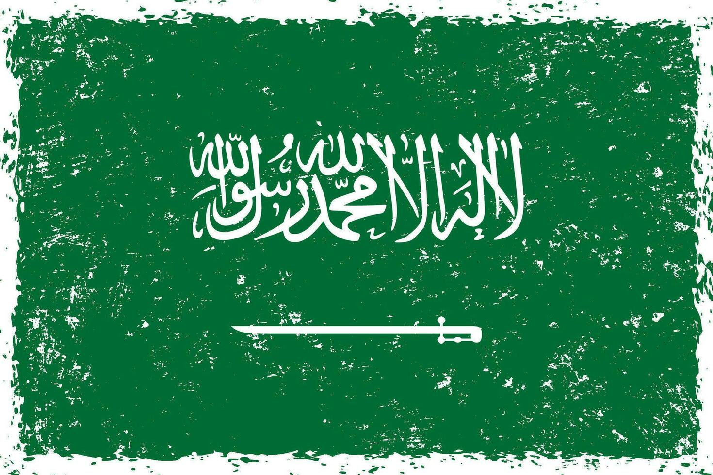 Saudi Arabien Flagge Grunge betrübt Stil vektor