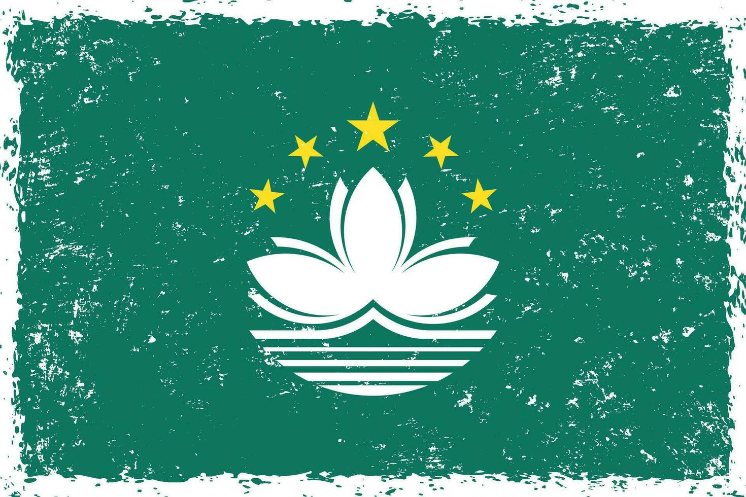 Macau Flagge Grunge betrübt Stil vektor