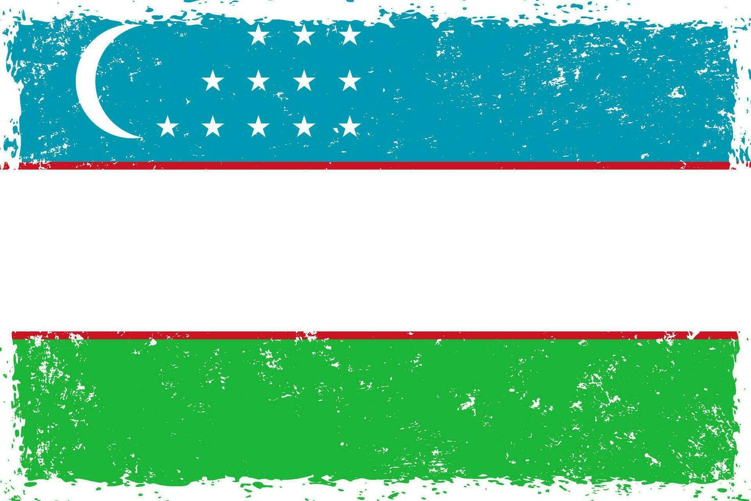 uzbekistan flagga grunge bedrövad stil vektor