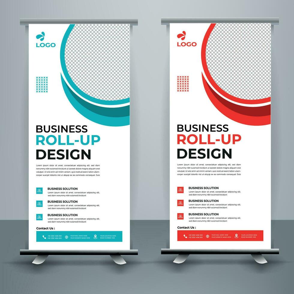 modern rulla upp baner mall, standee mall, x-banderoll mall, flagga baner. vertikal, abstrakt bakgrund, dra upp design, modern x-banner, rektangel storlek. vektor