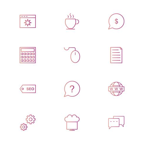 Satz von Vector SEO Search Engine Optimization Icons