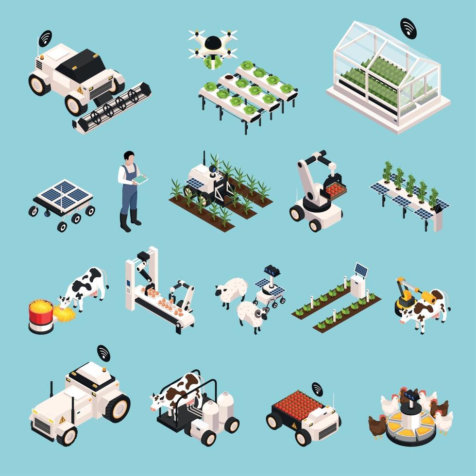 smart farm set vektorillustration vektor