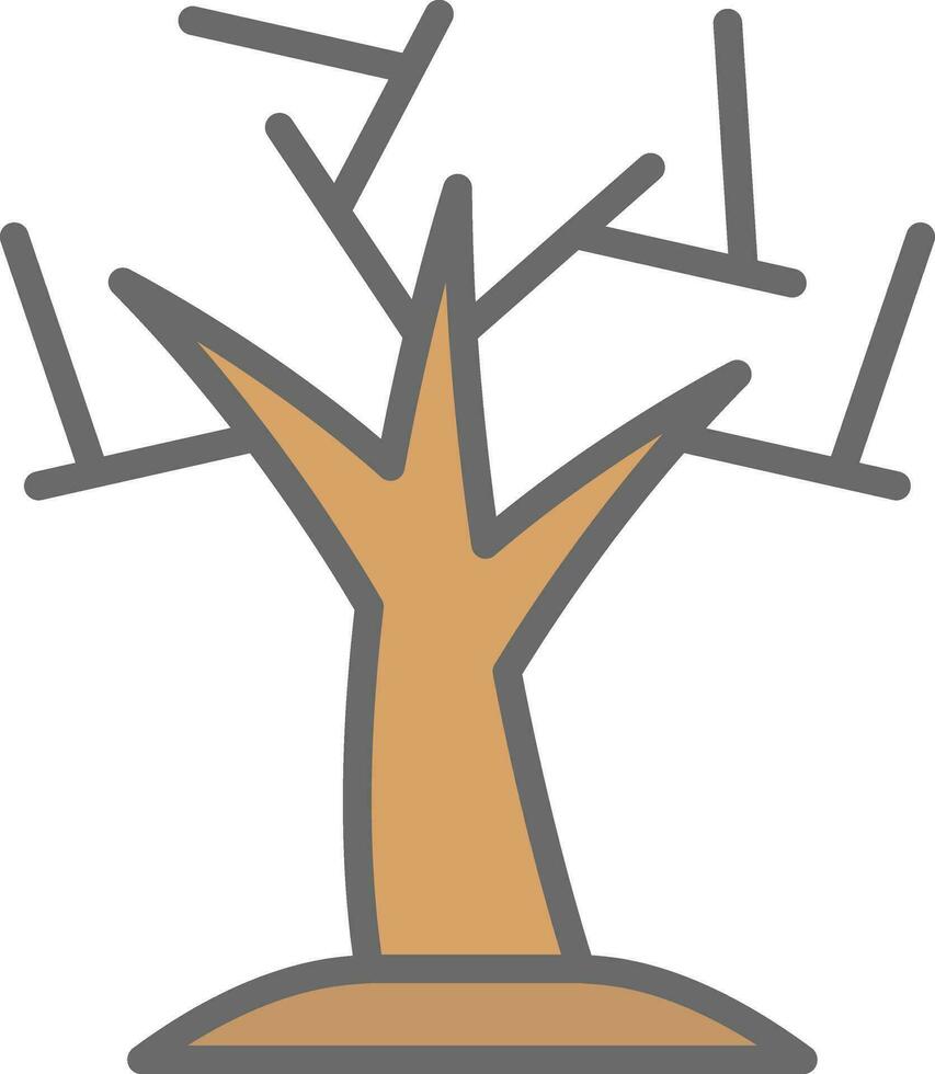 trockenes Baum-Vektor-Icon-Design vektor