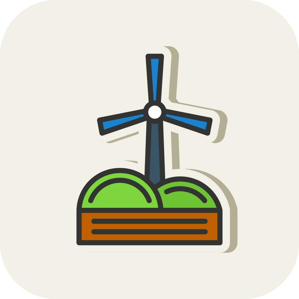 Windmühlen-Vektor-Icon-Design vektor