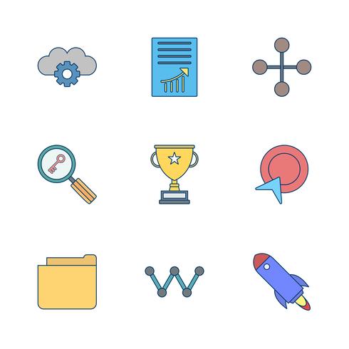 Satz von Vector SEO Search Engine Optimization Icons