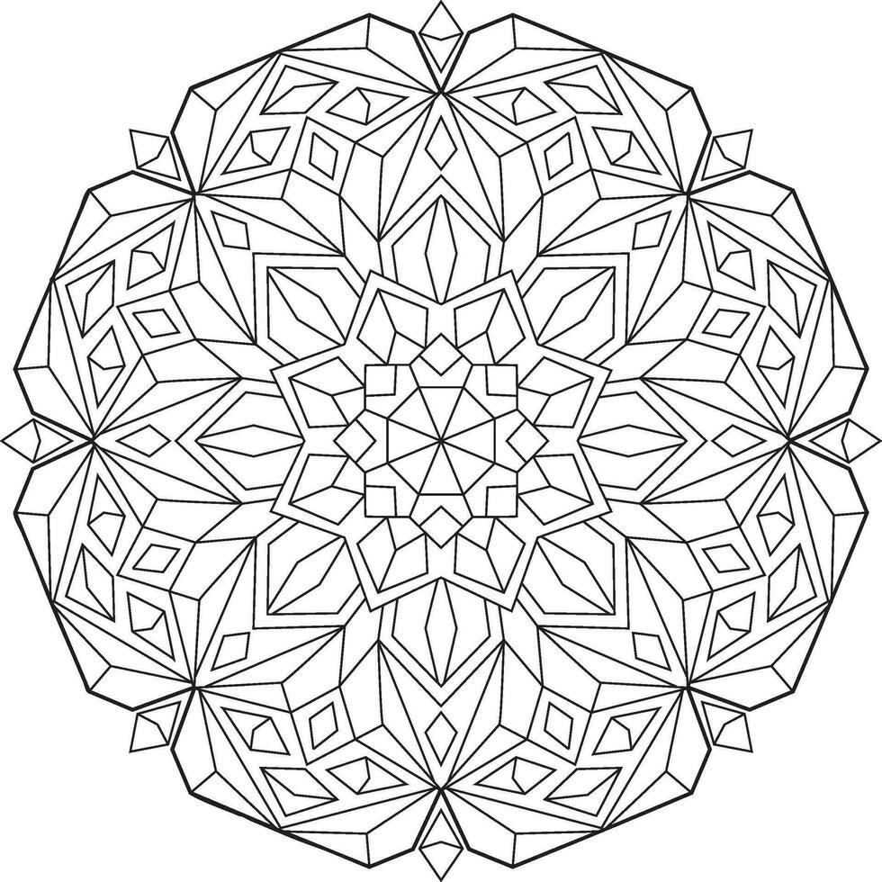 umrissen Mandala mit viele linear geometrisch Muster, Zen Färbung Seite zum Erwachsene vektor