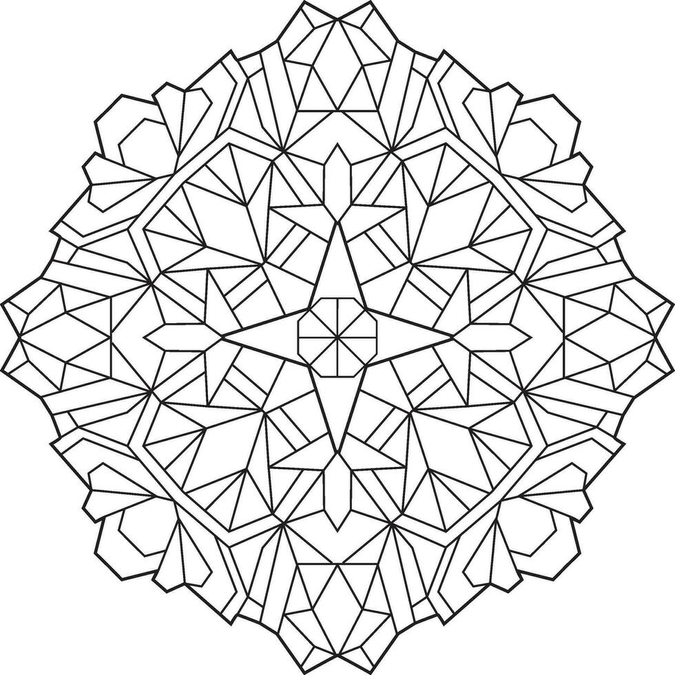 umrissen Mandala mit viele linear geometrisch Muster, Zen Färbung Seite zum Erwachsene vektor