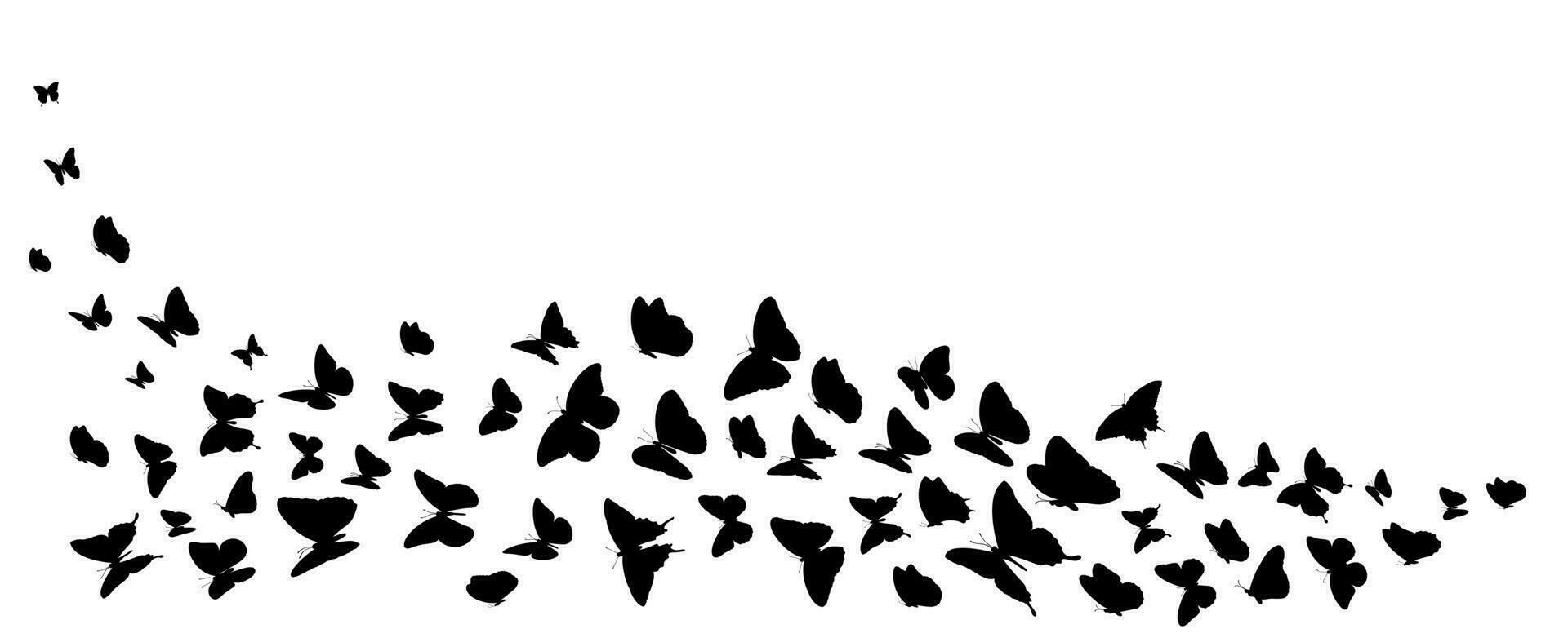 fliegend schwarz Schmetterling Silhouetten Vektor Design Element