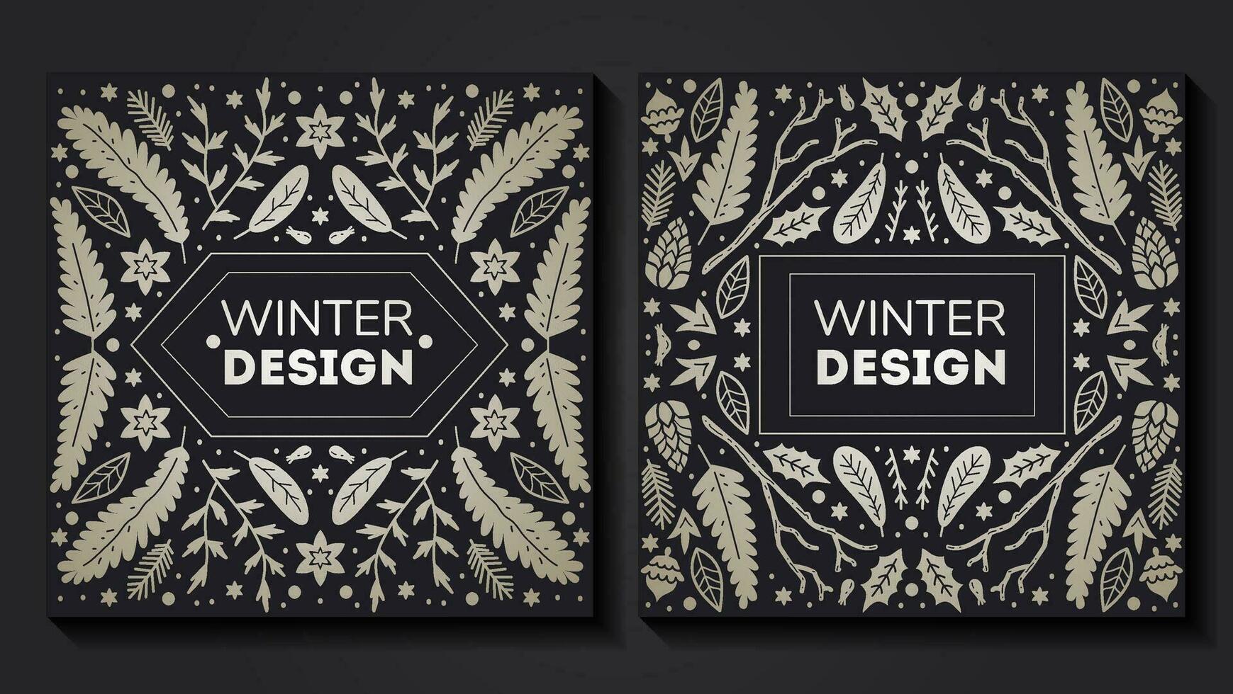 Luxus Weihnachten rahmen, abstrakt skizzieren Winter Design Vorlagen zum Paket vektor