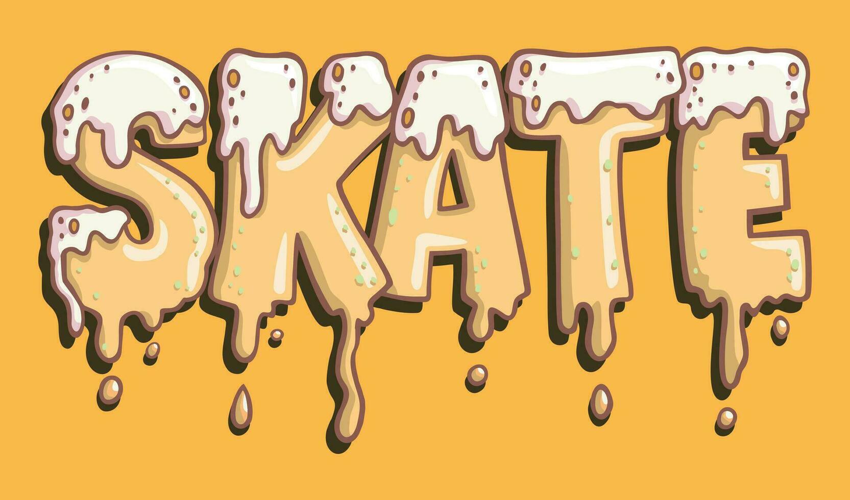 kreativ och dynamisk text illustration med de ord skateboard. brev dragen simulera smältande grädde. perfekt konst för t-shirts, klistermärken och Övrig använder. vektor