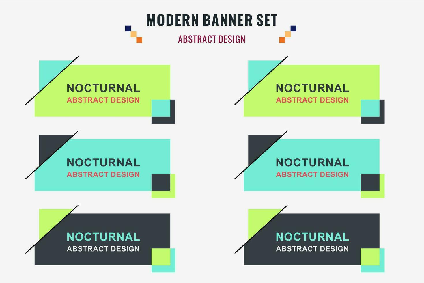 modern abstrakt Vektor Banner Satz. eben geometrisch gestalten mit anders Farben und anders Stil. Vorlage zum Netz oder drucken Design, bereit zu verwenden.