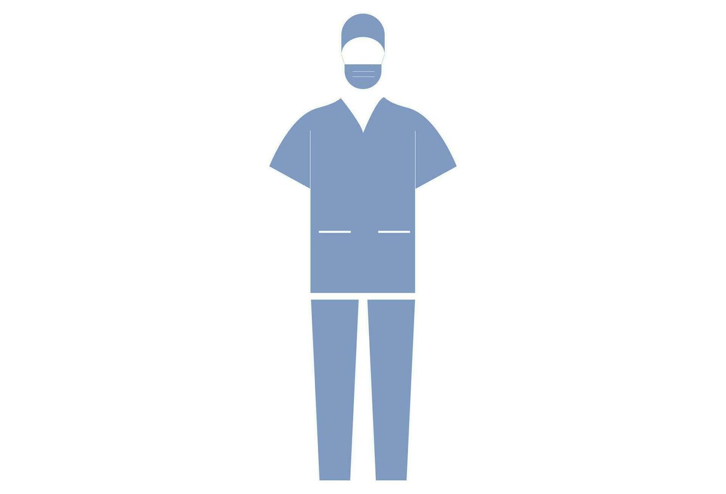 Krankenschwester Uniform, typischerweise besteht von ein schrubben oben und Hose im solide Farben eine solche wie Blau, Grün, oder Rosa. Krankenschwestern kann tragen komfortabel und unterstützend Schuhe zum lange Std von Stehen und gehen. vektor