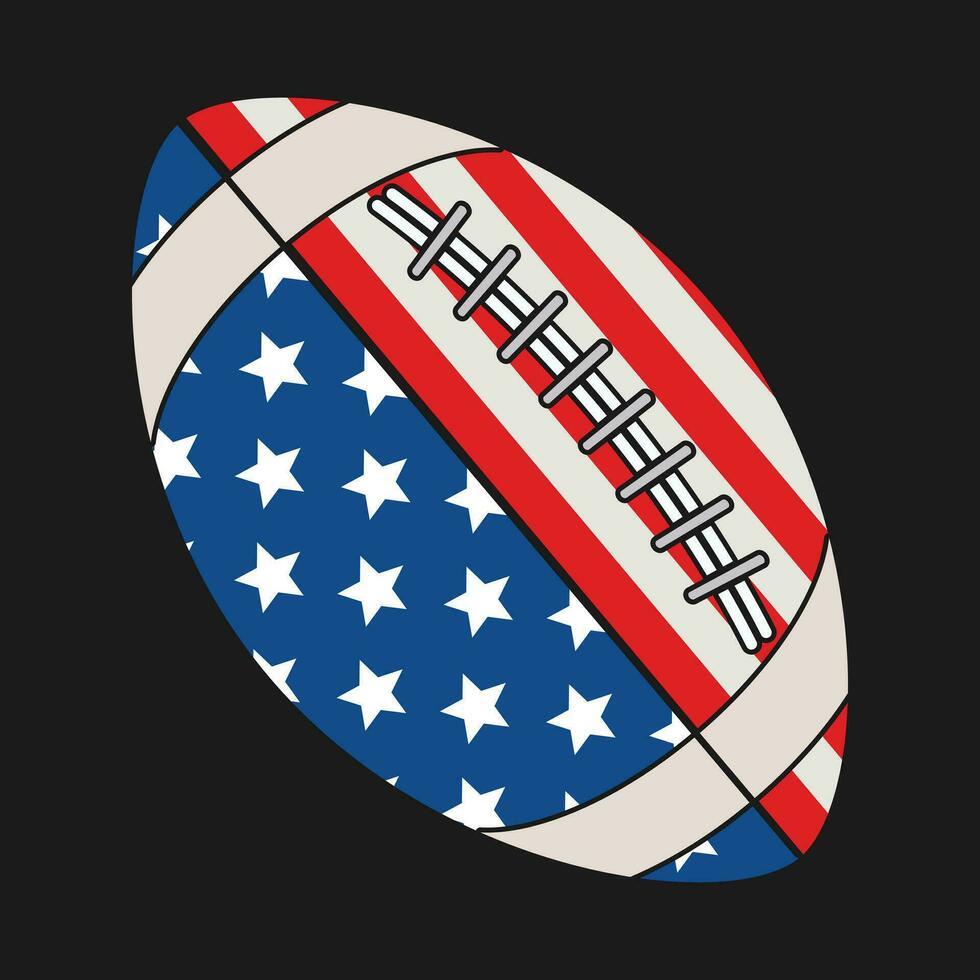 rolig amerikan fotboll 4:e juli amerikan flagga patriotisk gåva t-shirt vektor