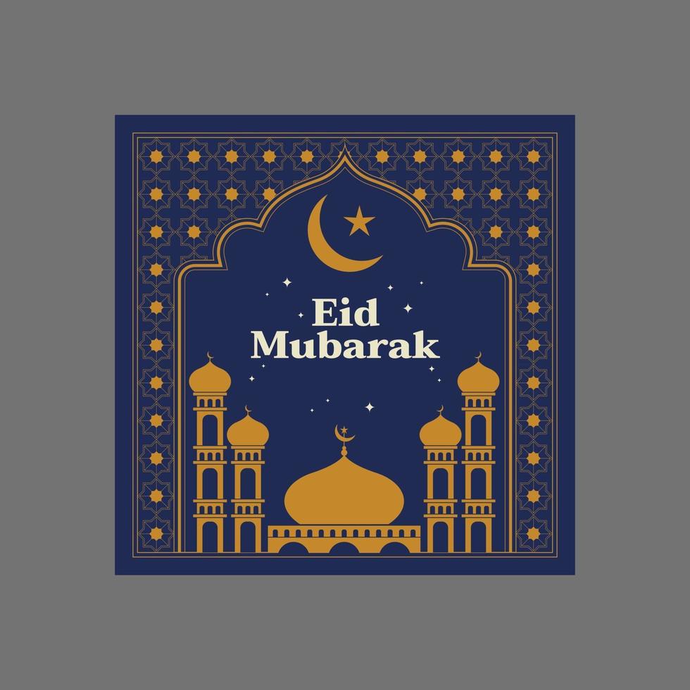 Social Media Eid Mubarak post islamische Grafikdesignvorlage vektor