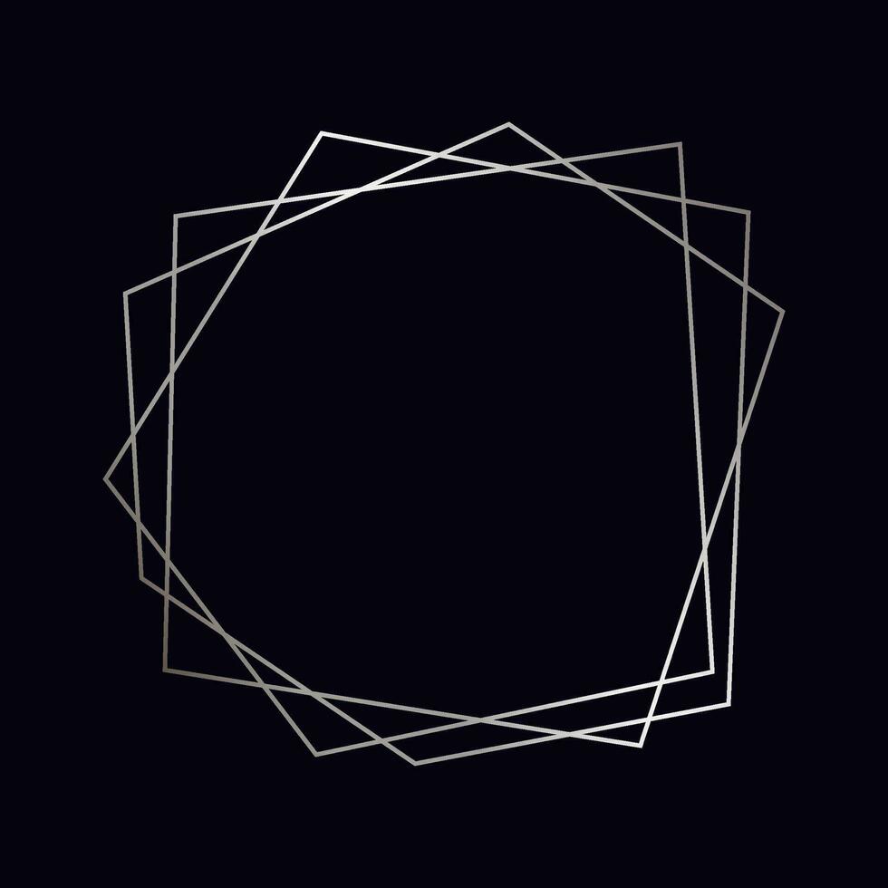 Silber geometrisch polygonal Rahmen vektor