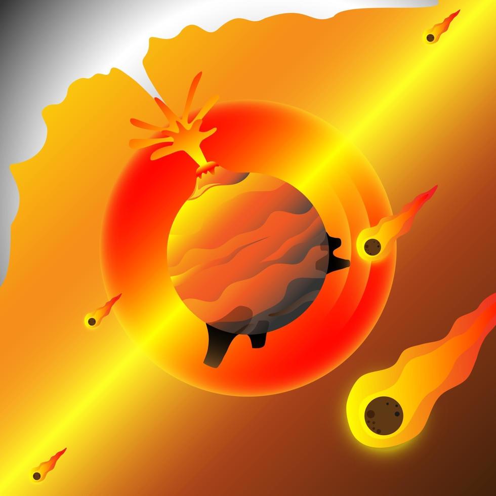 abstrakt bakgrund. planet, vulkan och meteordesign. vektor illustratör