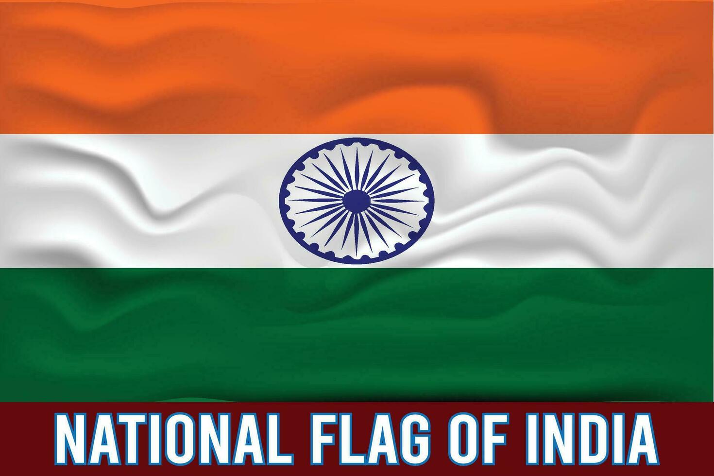 nationell flagga av Indien 3d effekt vektor