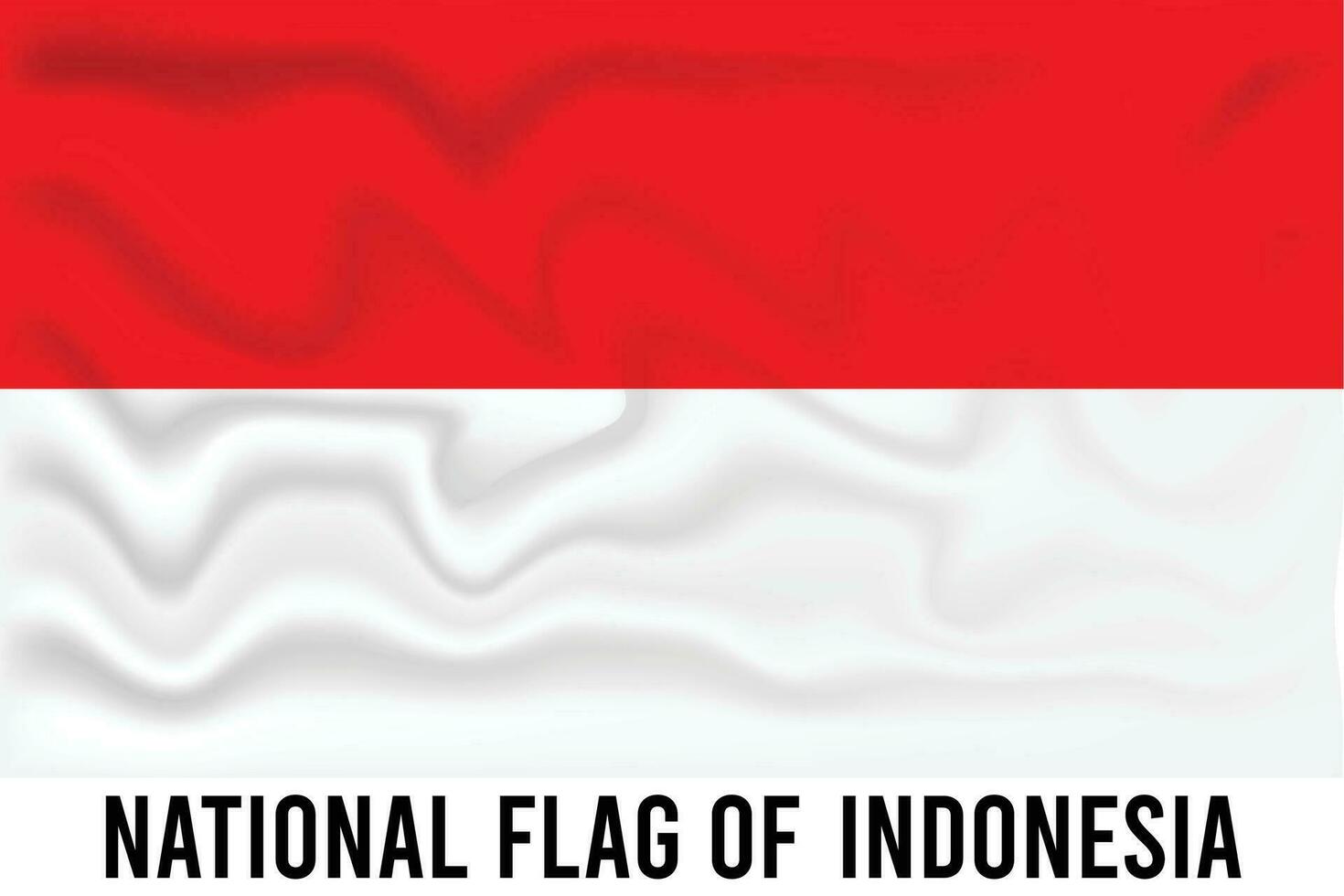 nationell flagga av indonesien 3d effekt vektor