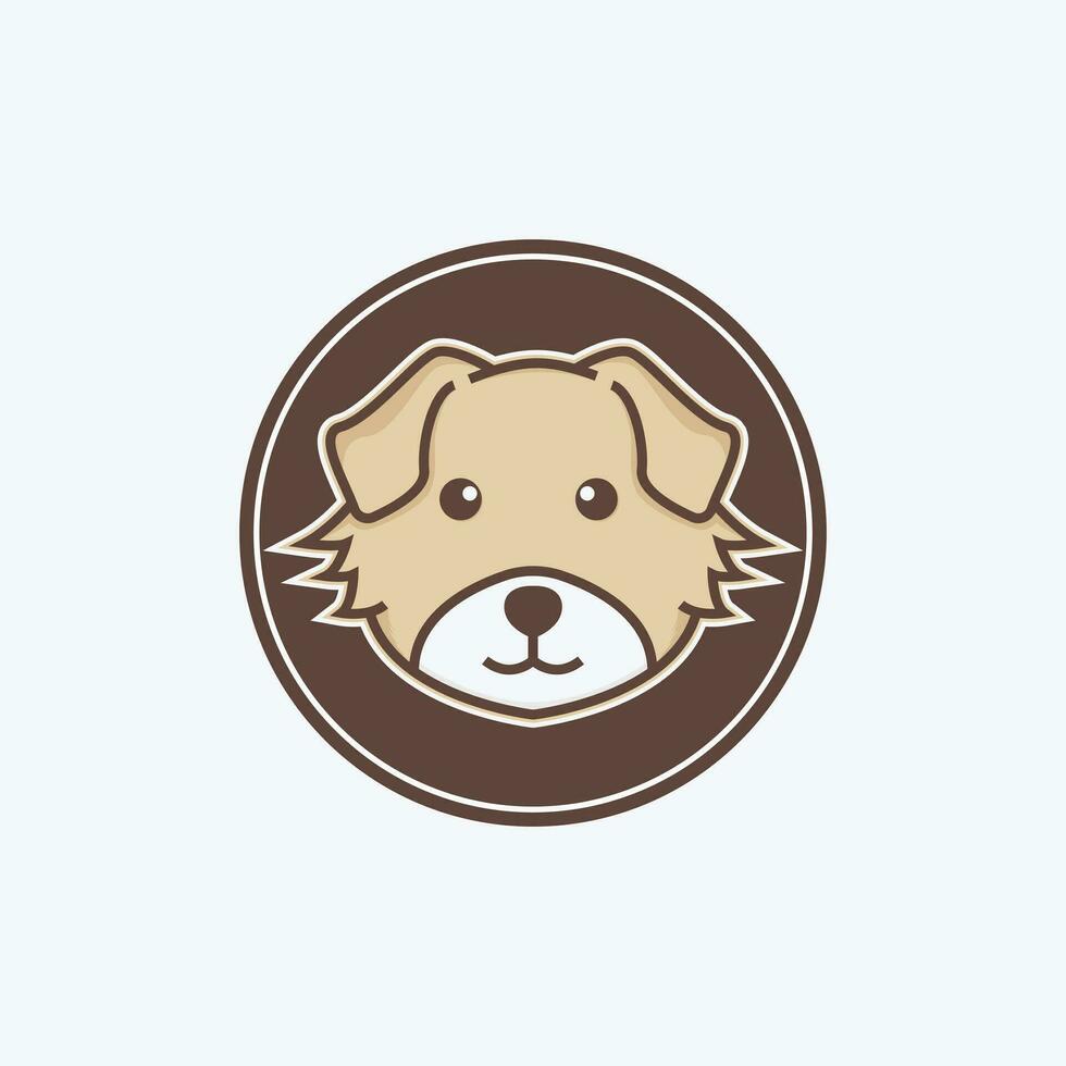 hund ansikte söt tecknad serie klistermärke design logotyp vektor