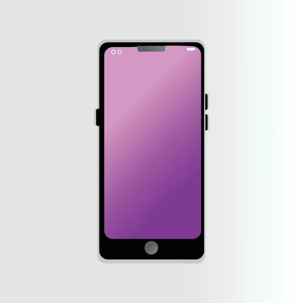 de begrepp för en ny, svart mobil telefon perspektiv se attrapp av en smartphone i vektor på en bakgrund, isolerat