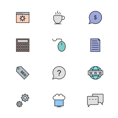 Satz von Vector SEO Search Engine Optimization Icons