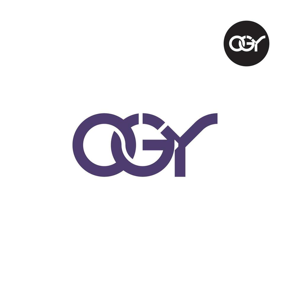 Brief ogy Monogramm Logo Design vektor
