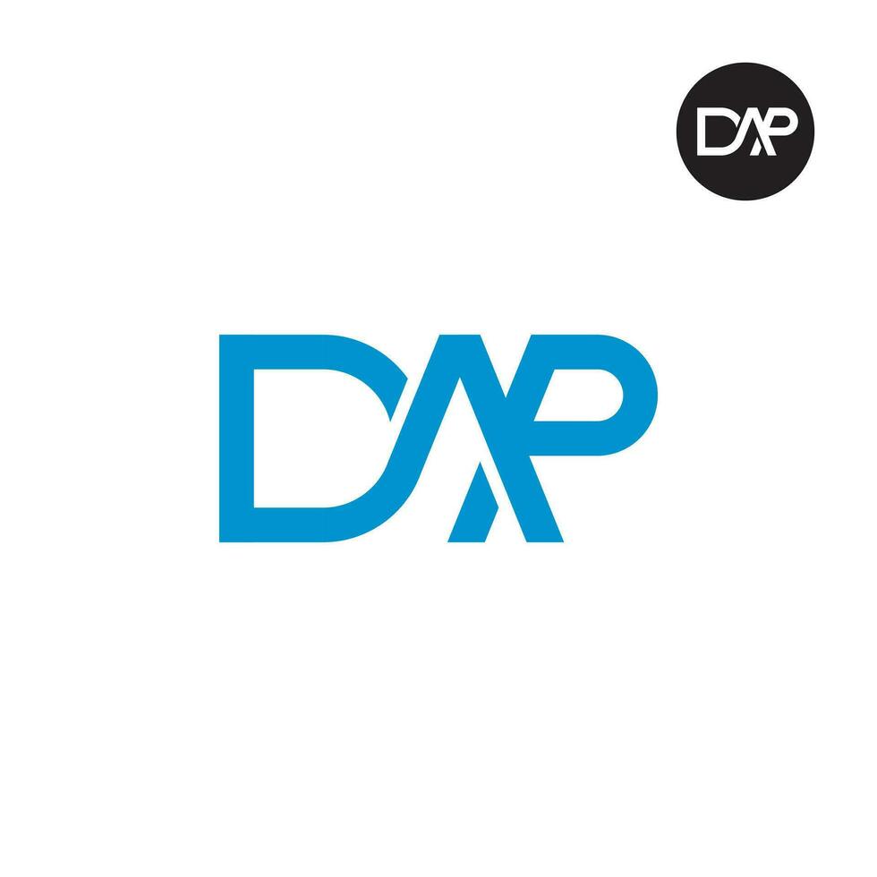 Brief dap Monogramm Logo Design vektor