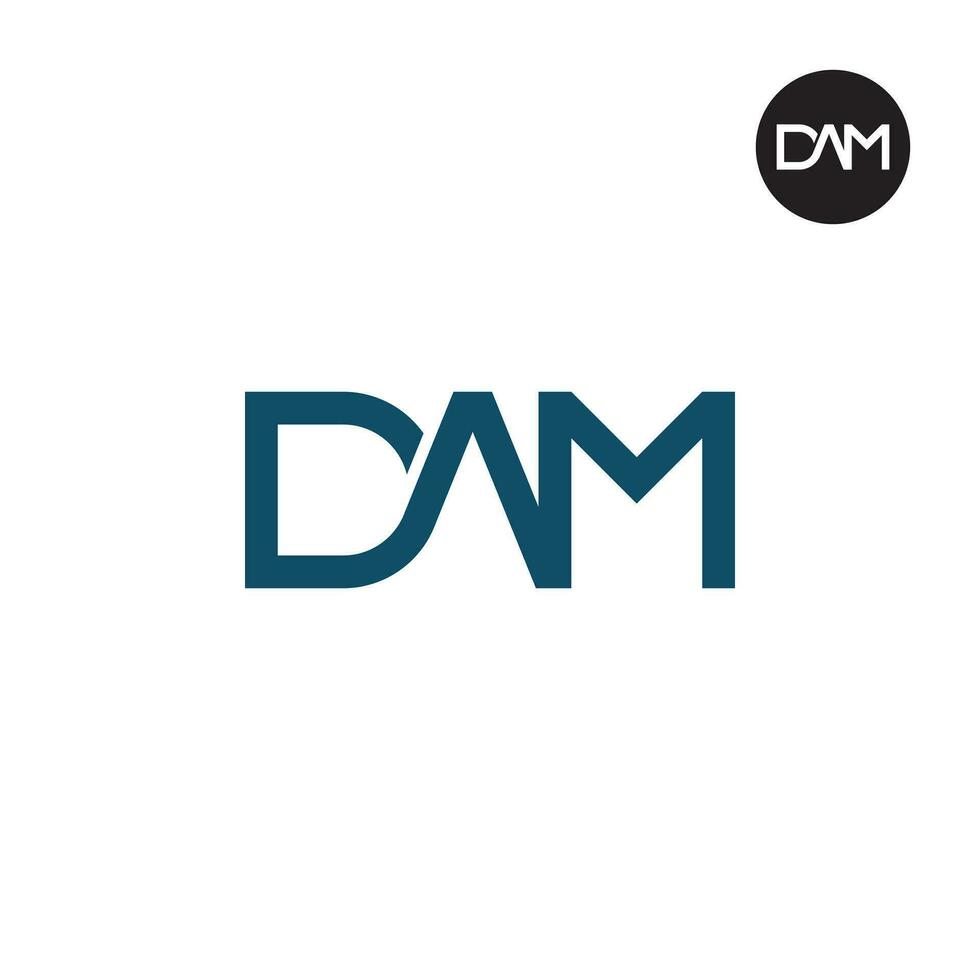 Brief Damm Monogramm Logo Design vektor